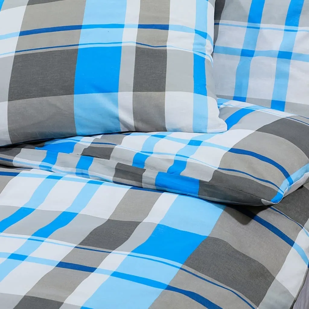 Set Copripiumino Cotone Blu e Grigio 155x220 cm | Stile Moderno vidaXL - 7
