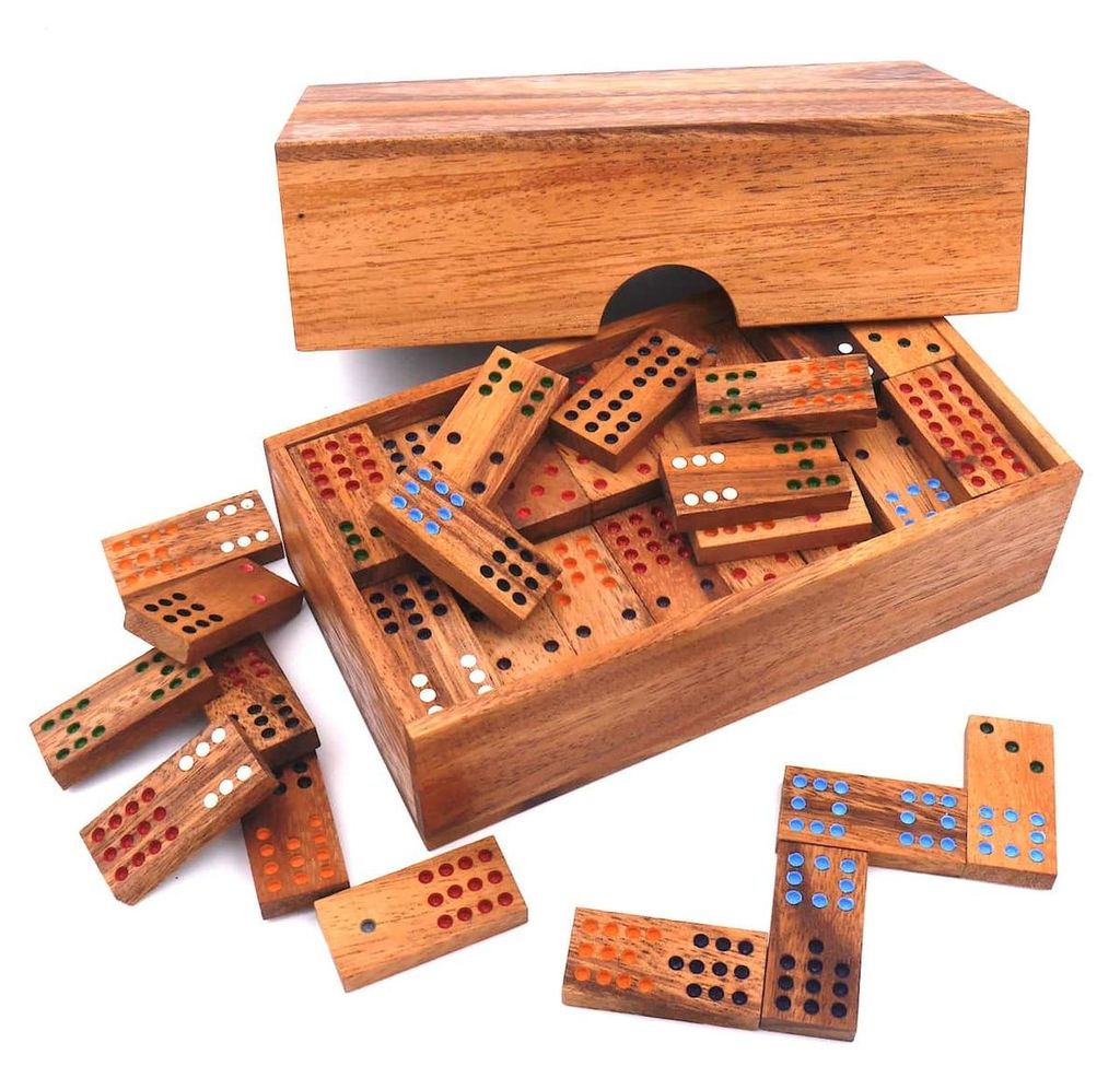 DOMINO DOPPEL 12 - edles Holzdomino Produktbild 
