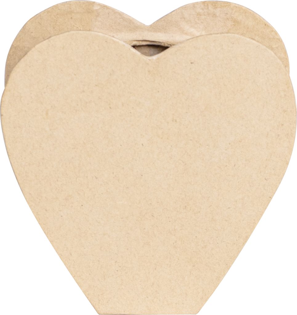 Décopatch Braunes Pappmaché, Herzvase waterproof 13x5x13 cm - Kartonbraun HD094C