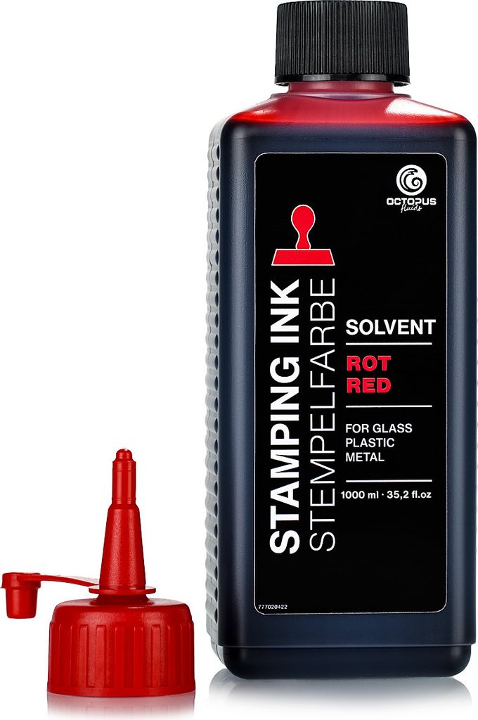 Lenizett Solvent Stempelfarbe für glatte Untergründe, rot Produktbild 