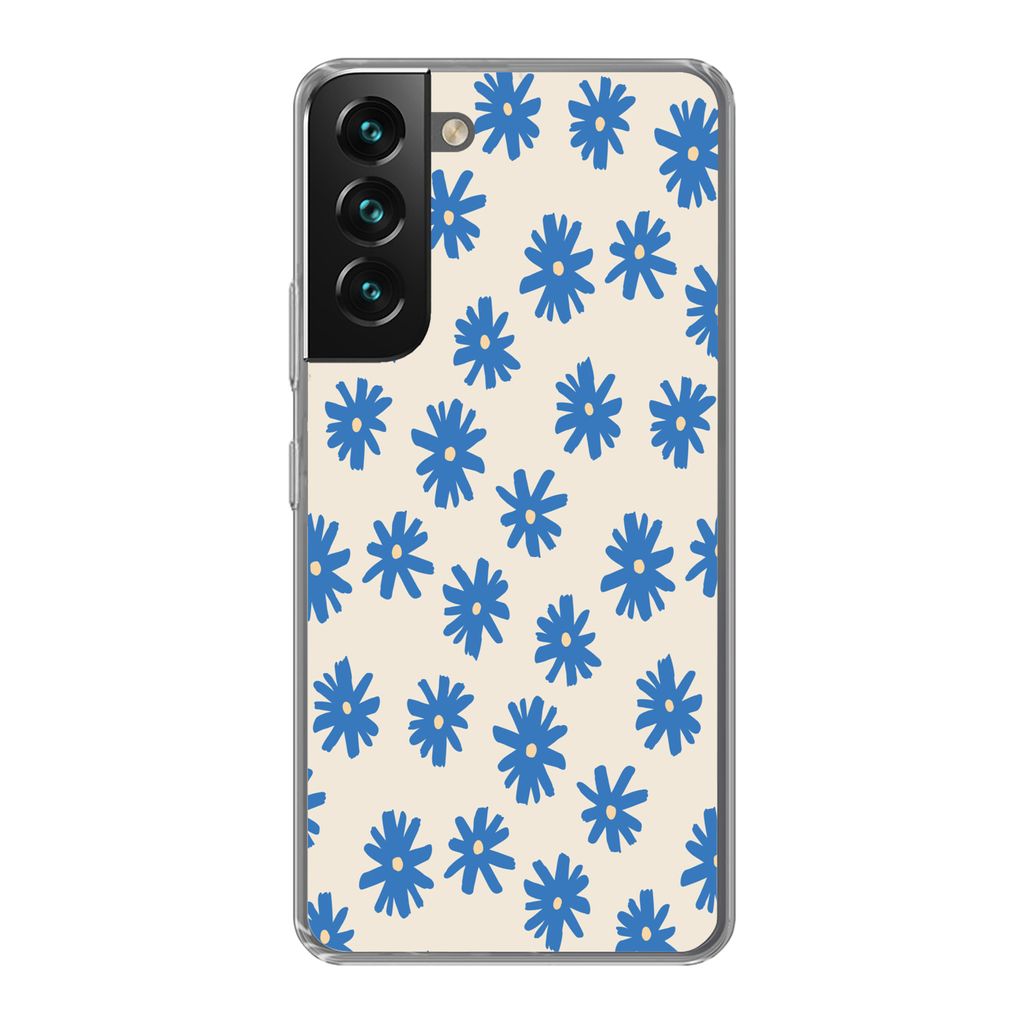 MuchoWow Handyhülle Schutzhülle Hülle für Samsung Galaxy S22 Blume - Muster - Minimalismus Silikon Softcase Handy Hülle - Mobiltelefonhülle
