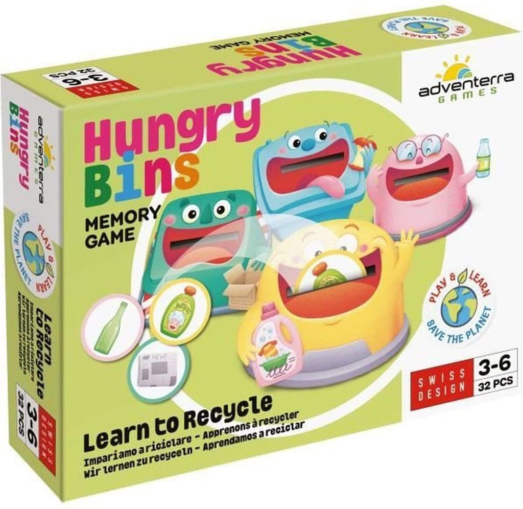 Adventerra Games Adventerra Games Lernspiel Memory Hungry Bins Recycling