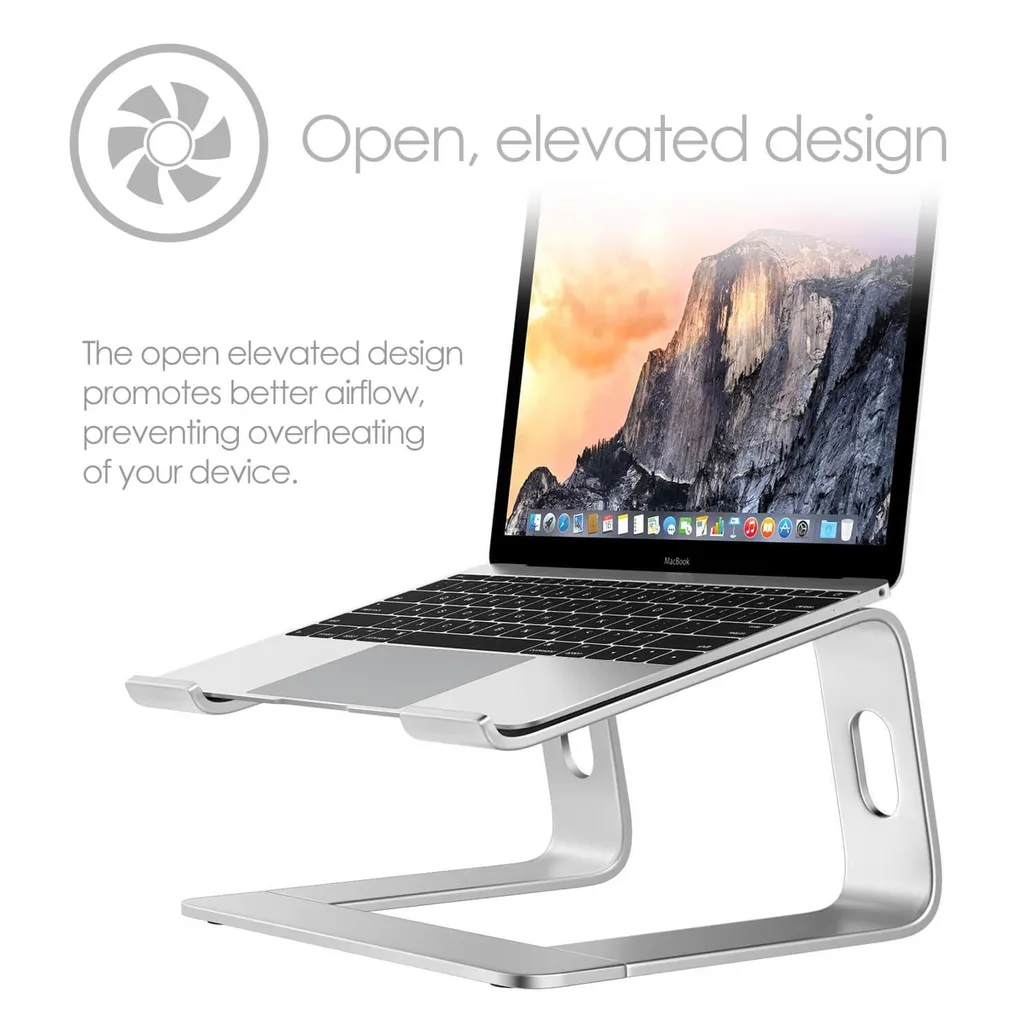 Support PC Portable Aluminium Argent Robuste et Ventilé Design Supreme Pro - 4