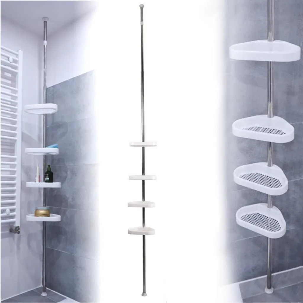 Étagère télescopique de douche ou cuisine ZAC White métal blanc 260cm