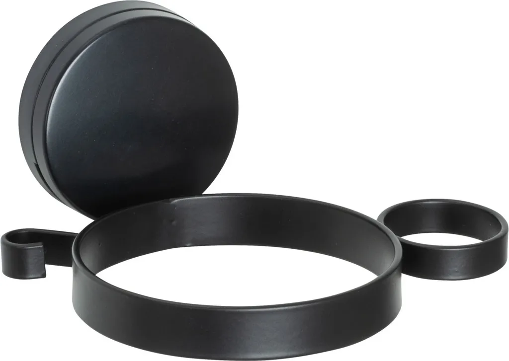 WENKO Supporto Asciugacapelli Pavia Nero: Design Loft senza Trapano
