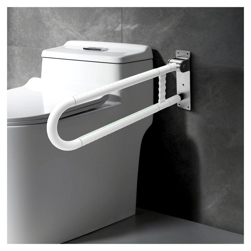 Haltegriff für Senioren 70 cm, Behinderten-WC Haltegriff mit rutschfestem Griff, Aufstehhilfe für Toilette und Dusche, klappbarer Griff aus Edels...