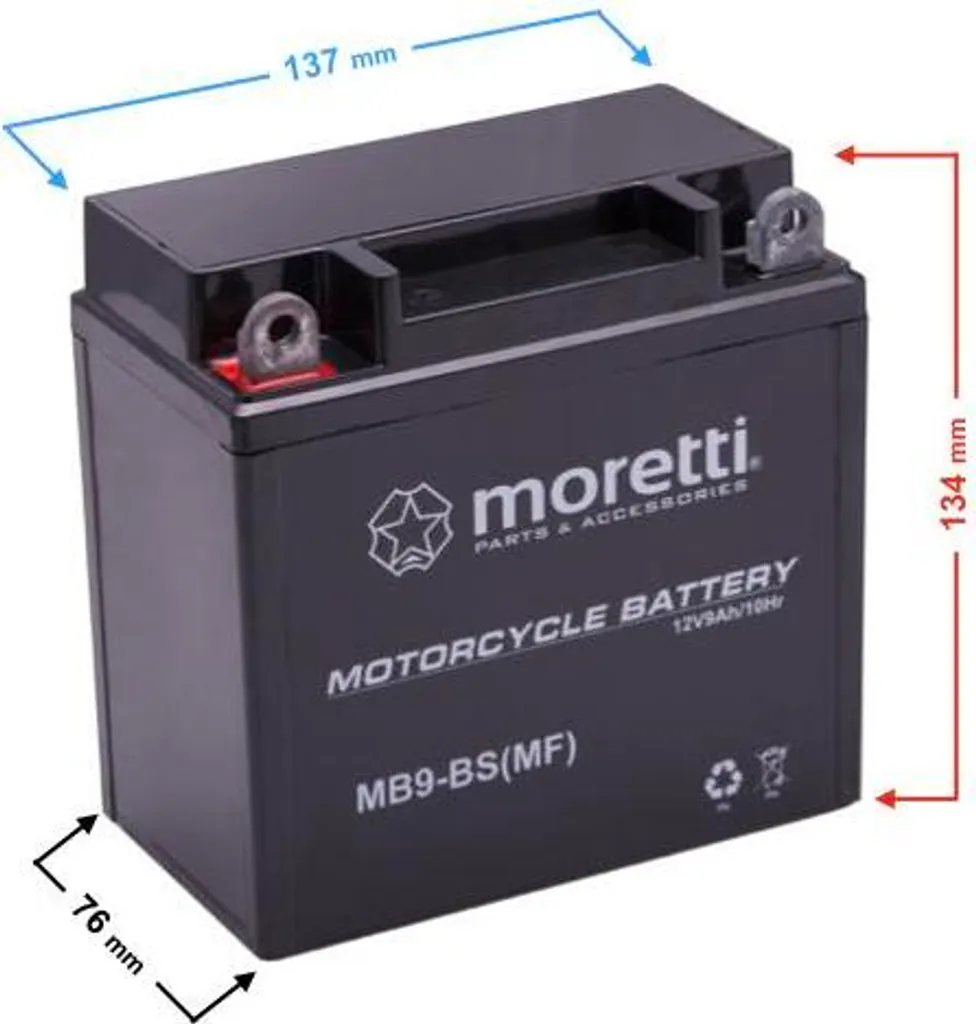 Batteria Moretti MB9-BS 12V 9Ah Gel vs Acido | Ricambio 12N9-BS Moto