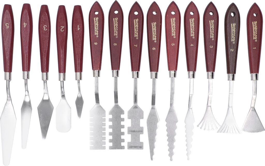 Set di 14 coltelli da pittura, forme speciali, strumenti Immagine del prodotto 