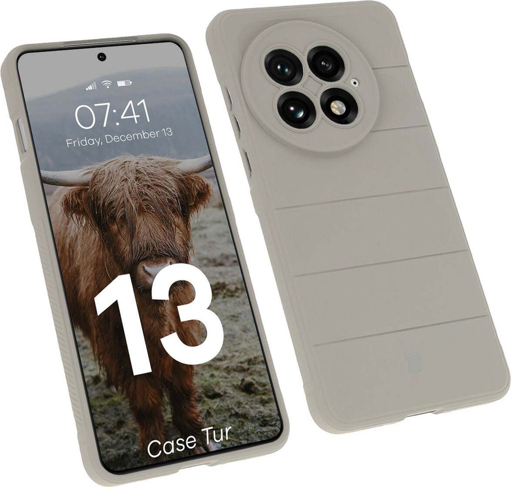 Pancerne etui Bizon Case Tur do OnePlus 13, jasnoszare