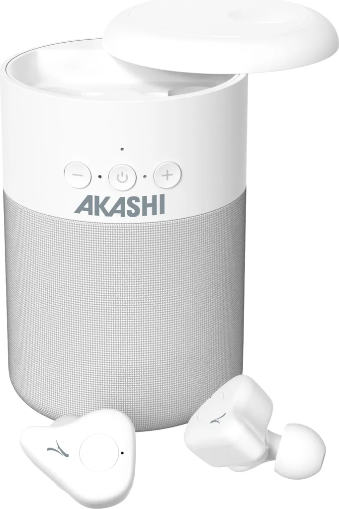 Ensemble Audio Akashi Blanc : Haut-parleur 5W BT et Écouteurs pour Smartphone