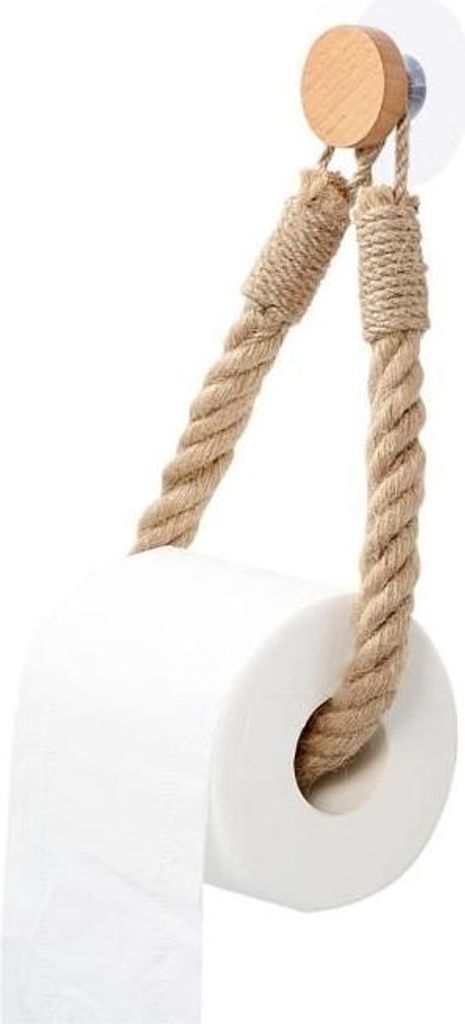 EJ.life Vintage Toilettenpapierhalter aus Hanfseil, Wandhandtuchhalter fürs Badezimmer