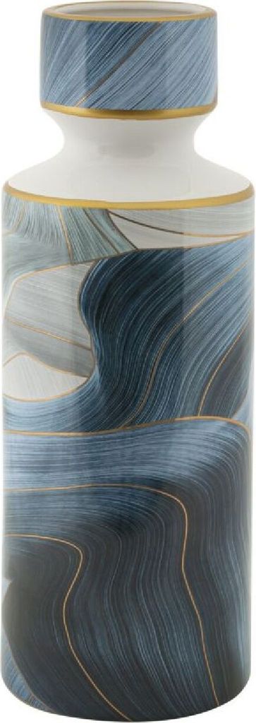 Mauro Ferretti Vase Elegant hoch Ø 14x40 cm blau gold mit Deckel