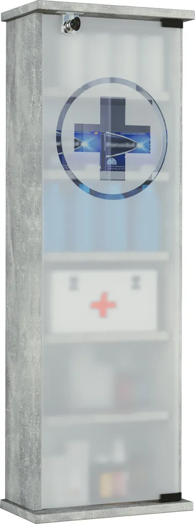 Armadietto Medicinali Omal 92x31x18 cm Effetto Cemento | Casa Sicura