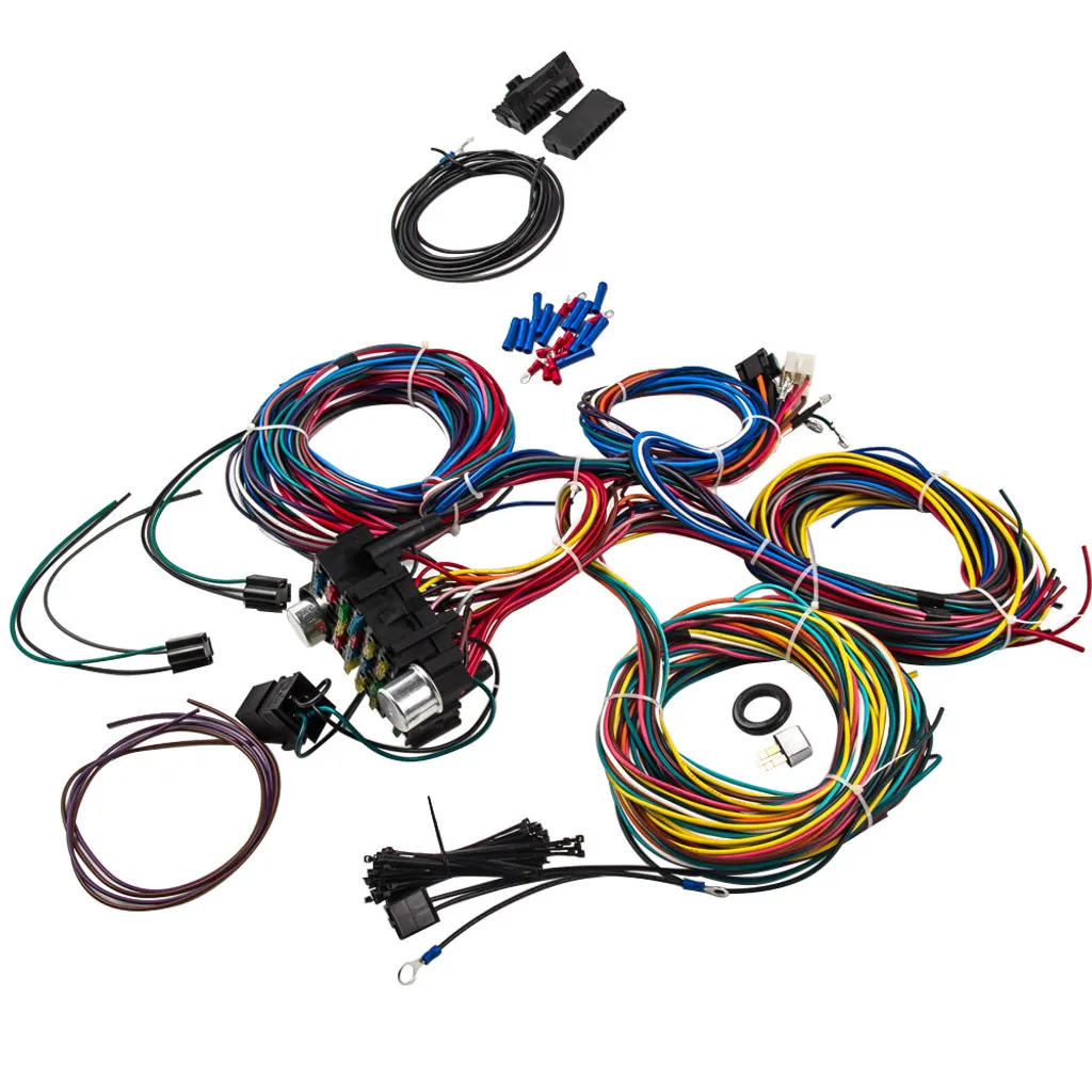 Harnais de câbles 21 circuits pour Chevy et Ford Hotrods fils longs