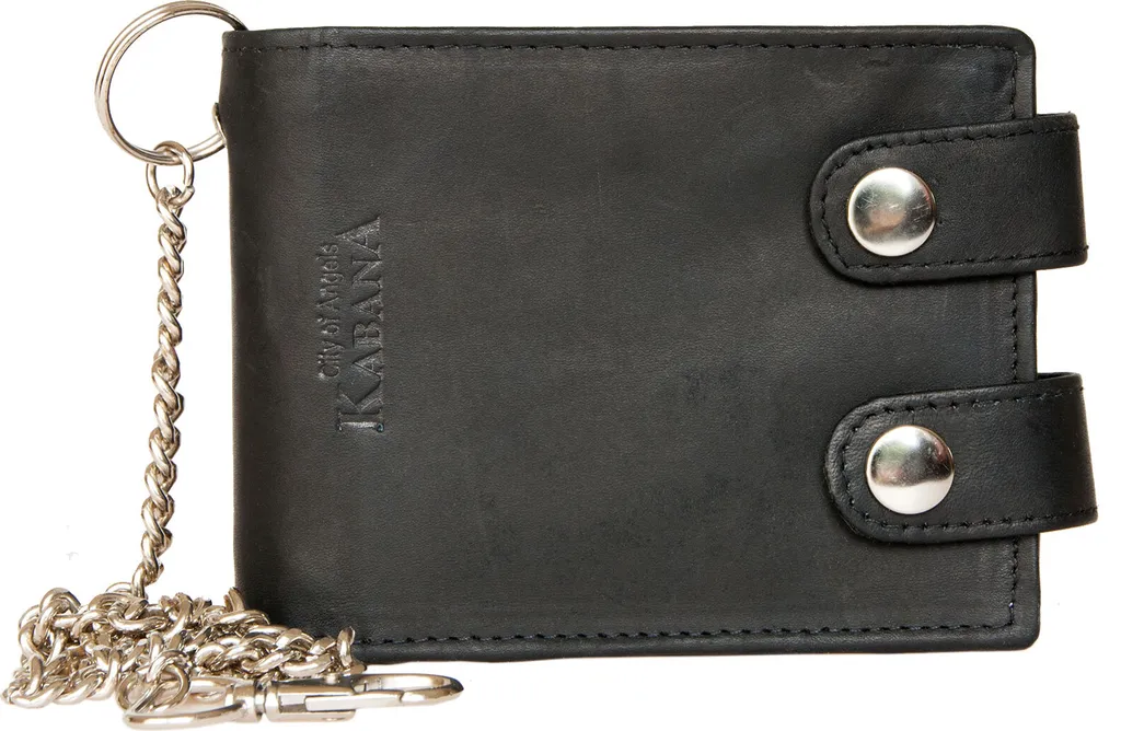 Portafoglio Uomo Pelle Nera RFID Kabana: Protezione con Catena