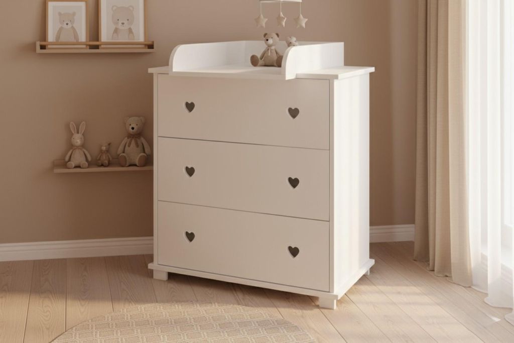 Wickelkommode Kommode Wickeltisch mit Wickelaufsatz mit 3 Produktbild 
