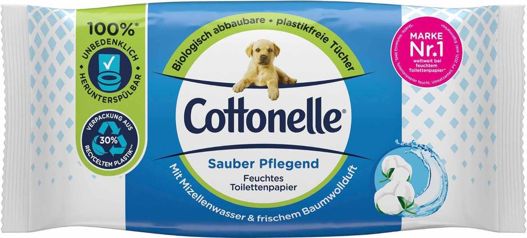 Cottonelle  Feuchtes Toilettenpapier Sauber Pflegend Immagine del prodotto 
