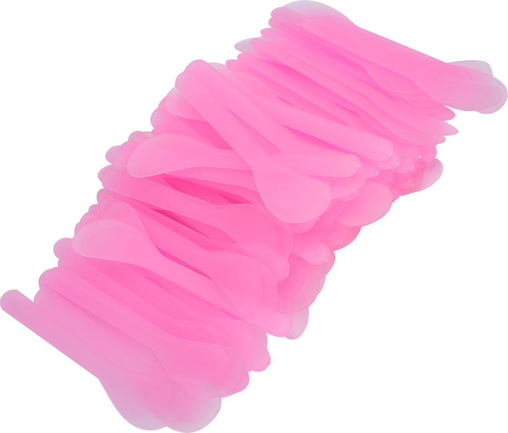 100PCS Gesichtsmaske Spatel Kosmetik Maske Anwenden DIY Kunststoff Maske Löffel Stick Spatel (Rosa)