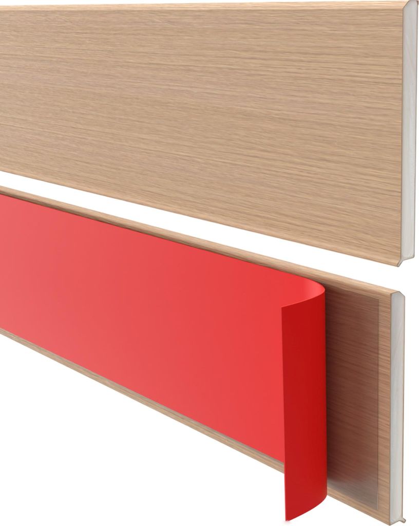 QUEST Selbstklebende PVC-Sockelleiste, glatt, 100mm, 10m, hell Eiche