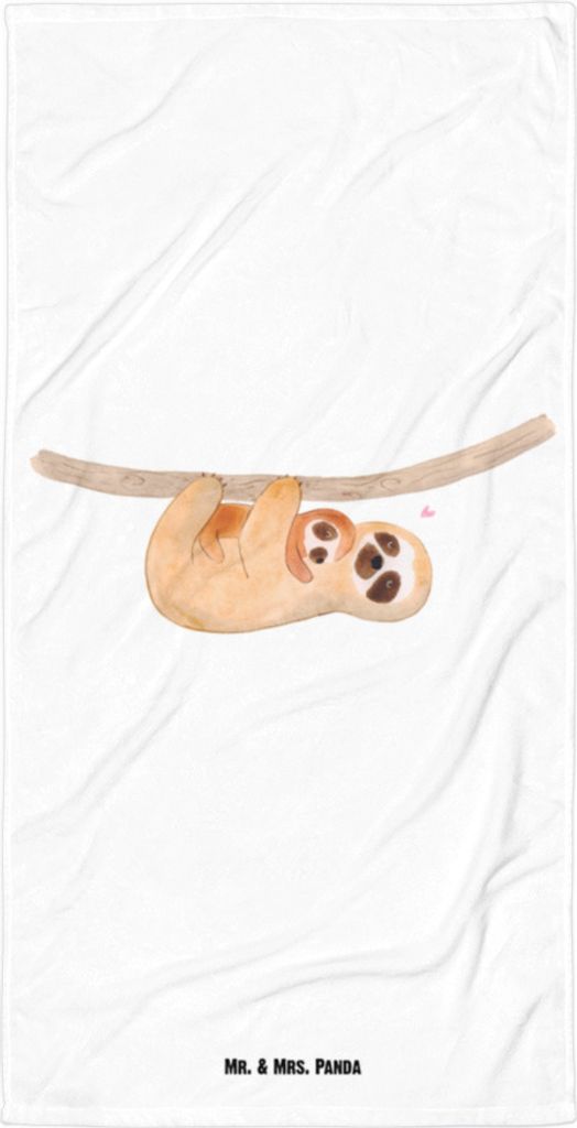 Mr. & Mrs. Panda Strandtuch Faultier Kind - Weiß - Geschenk, Liebe, Badehandtuch, Mutter, Mom-life, Baby, Großes, Duschhandtuch, Frottee-Handtuch...