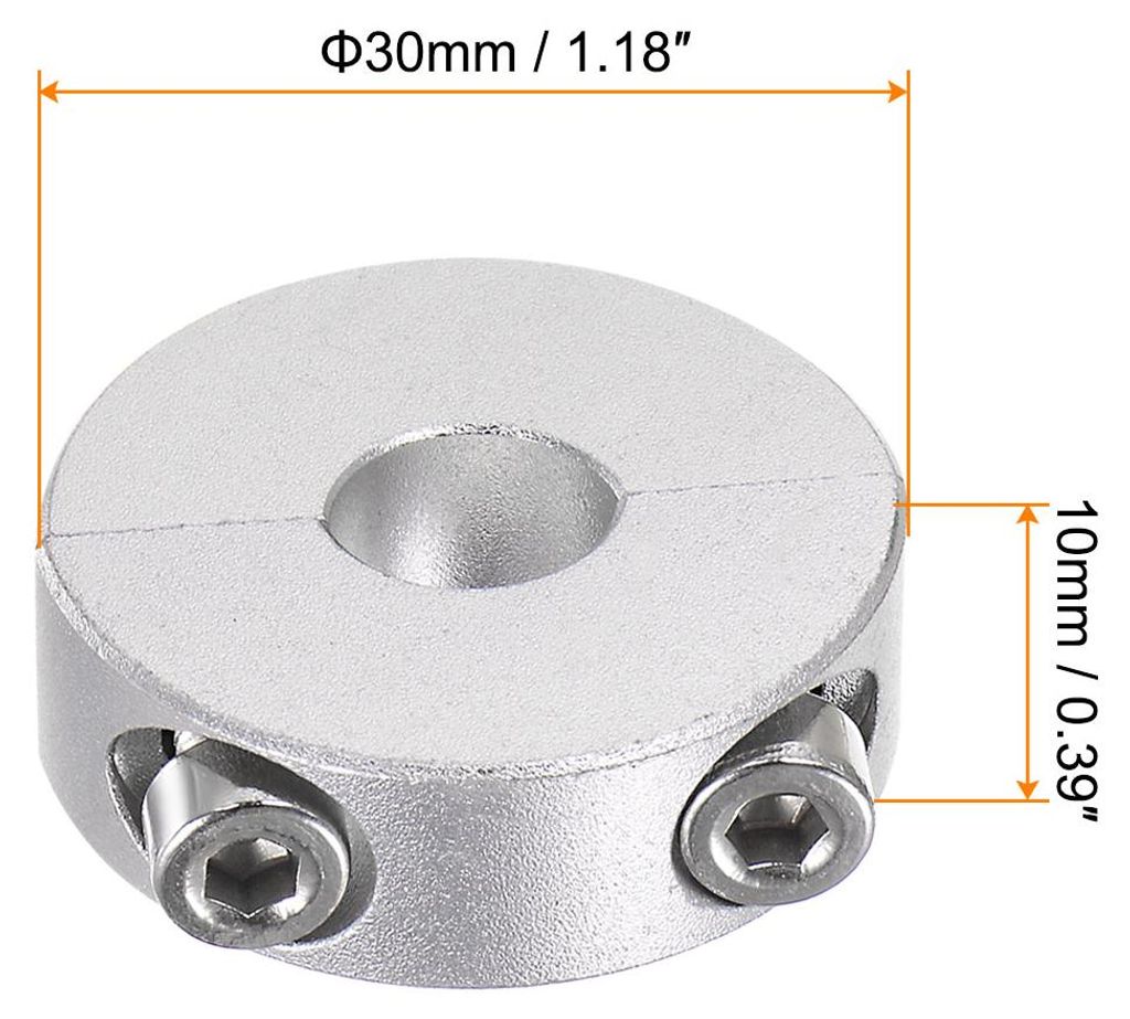 2Stk Geteilte Stellringe 10mm 30mm AD 10mm Breite Aluminiumlegierung Tiefenanschlagringe Klemm fš¹r Stopfen Positionshalter Zahnr?der Maschine Hi...