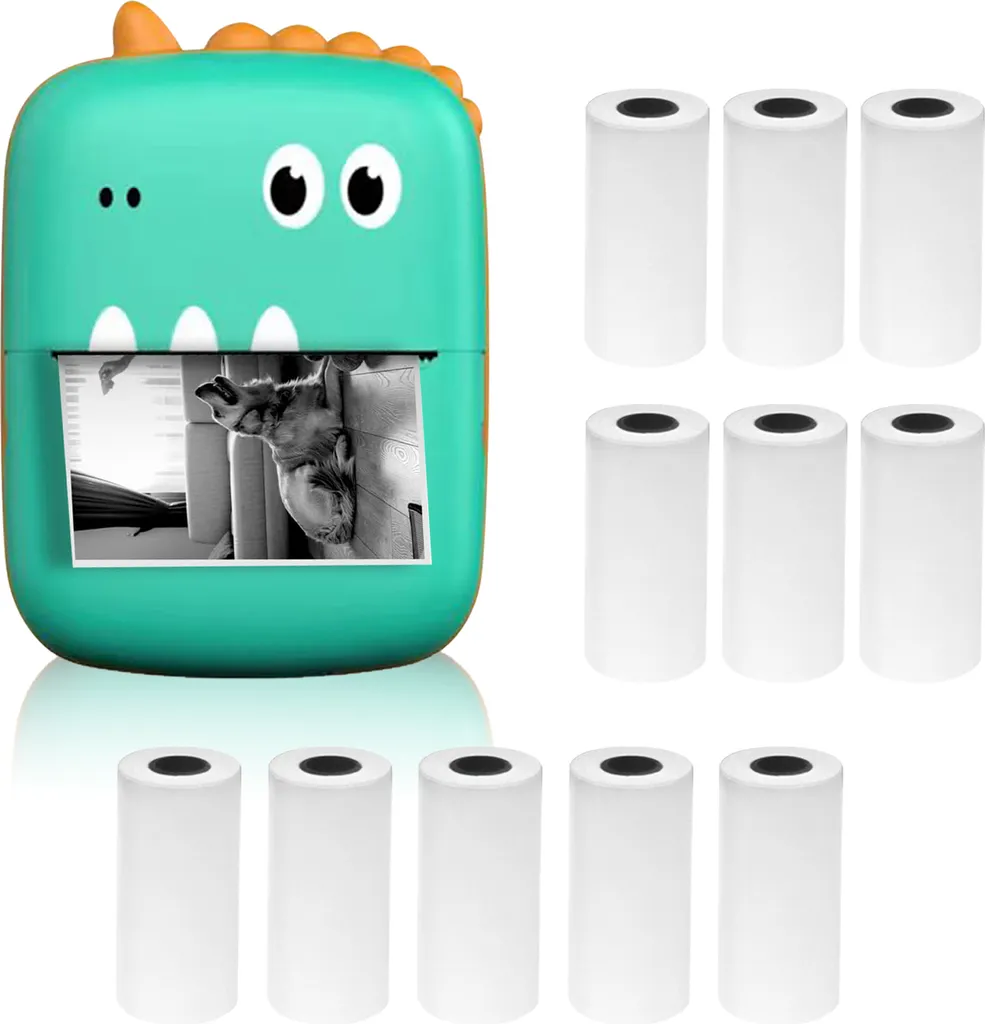 Mini Stampante Termica Bluetooth Portatile con 11 Rotoli Carta 57mm