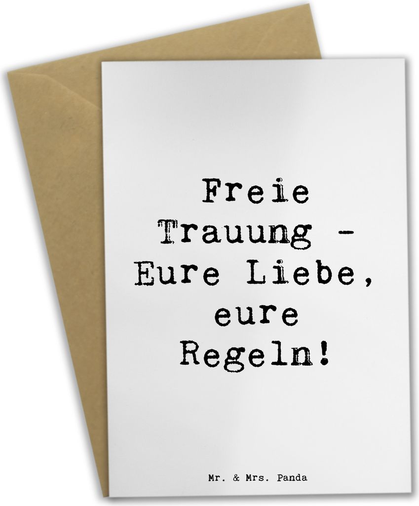 Mr. & Mrs. Panda Klappkarte Spruch Freie Trauung Liebe Produktbild 