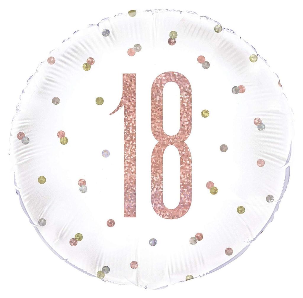 Folienballon zum 18. Geburtstag, Roségold, 45 cm Produktbild 