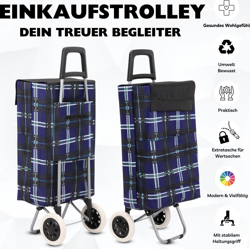 43,5 L Wasserabweisender Einkaufstrolley klappbar – Produktbild 