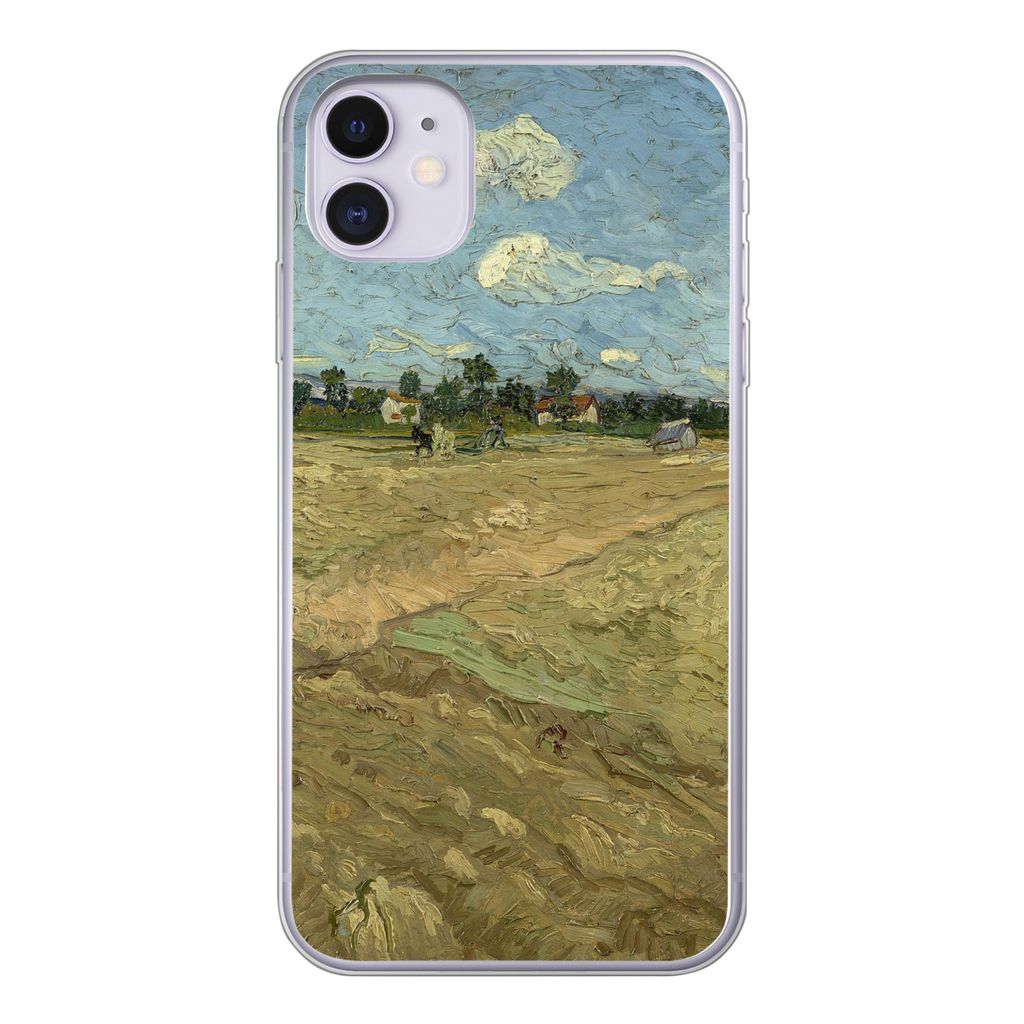 MuchoWow Handyhülle Schutzhülle Hülle für iPhone 11 Gepflügte Felder - Vincent van Gogh Silikon Softcase Handy Hülle - Handytasche