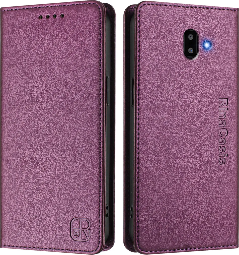 Cover Samsung J6+ Wallet Viola - Custodia Protettiva in Pelle con Stand - 2