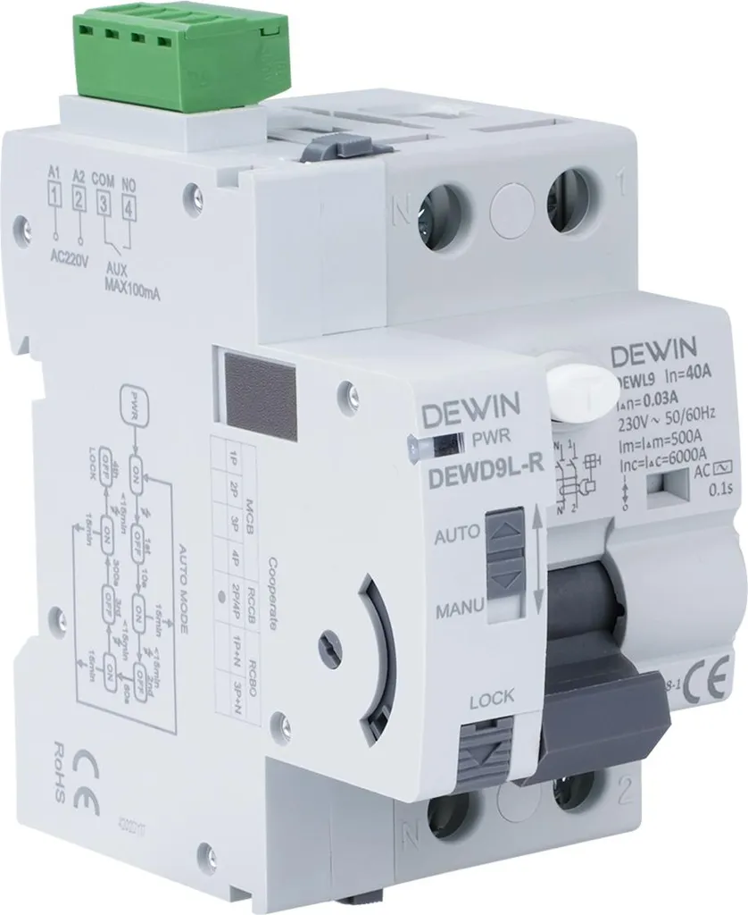Protection Électrique Continue : Disjoncteur Auto-Réarmable 40A 30mA 2P - 5