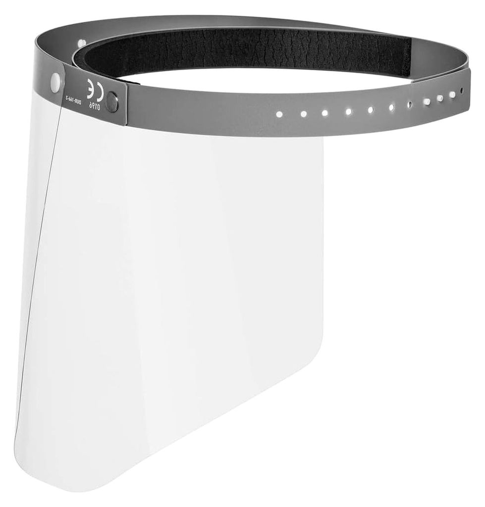 Gesichtsschutzvisier gegen Spritzer und Tröpfchen, mit verstellbarem Stirnband, hochklappbar und desinfizierbar, 1 Stück