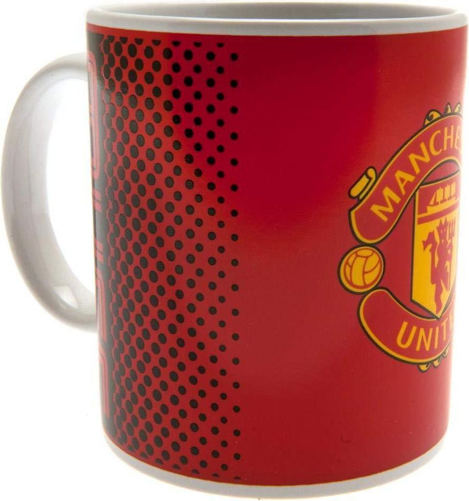 Manchester United FC - Kaffeebecher, mit Farbverlauf, 325ml BS4021 (Einheitsgröße) (Rot/Schwarz/Gelb)