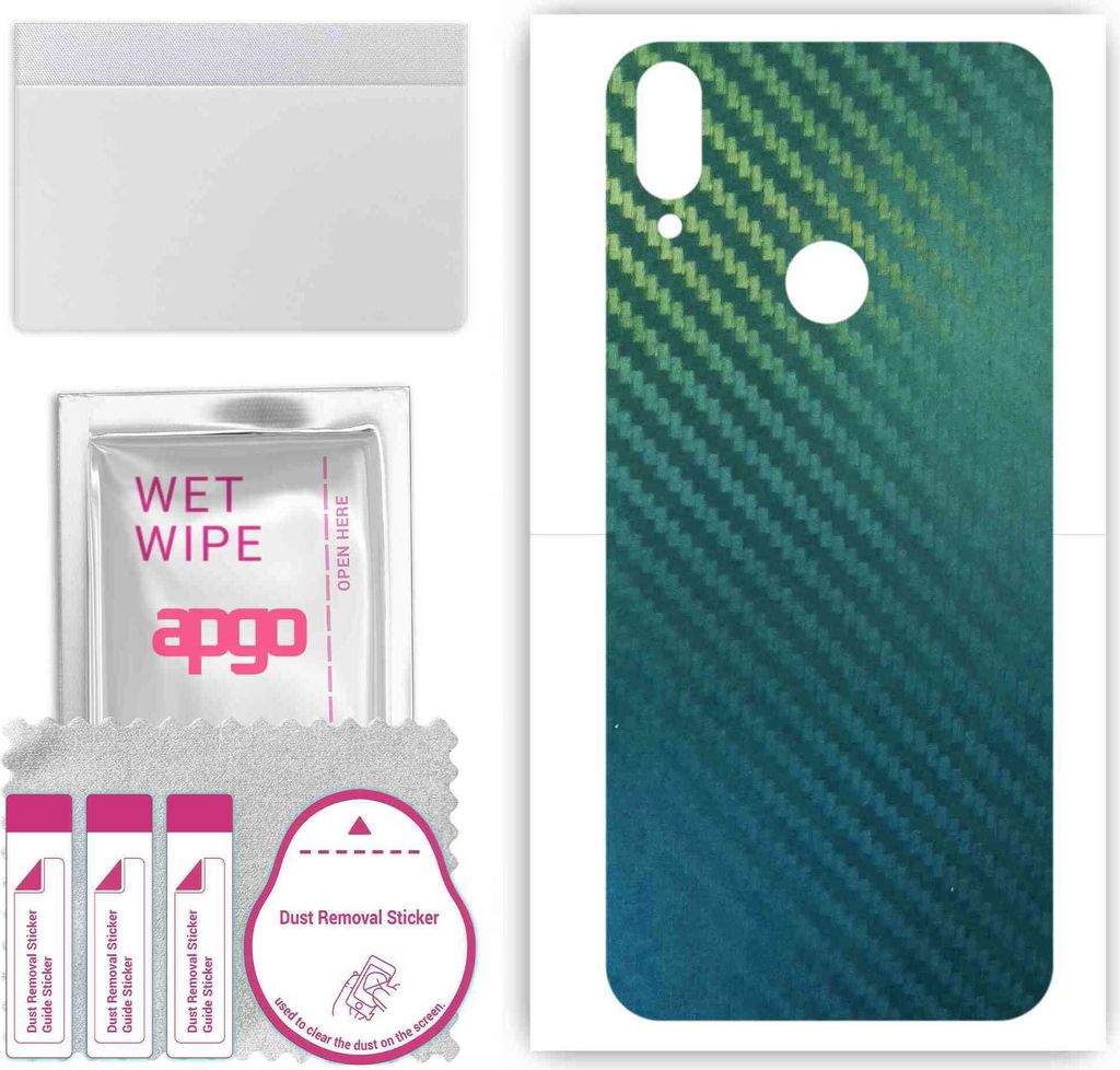 apgo Rückseite Schutzfolie, Skin, kompatibel mit Cubot R15, Hinten Displayschutzfolie aus Vinylfolie, kratzfest, einfache Montage - Kohlenstoff-Ch...