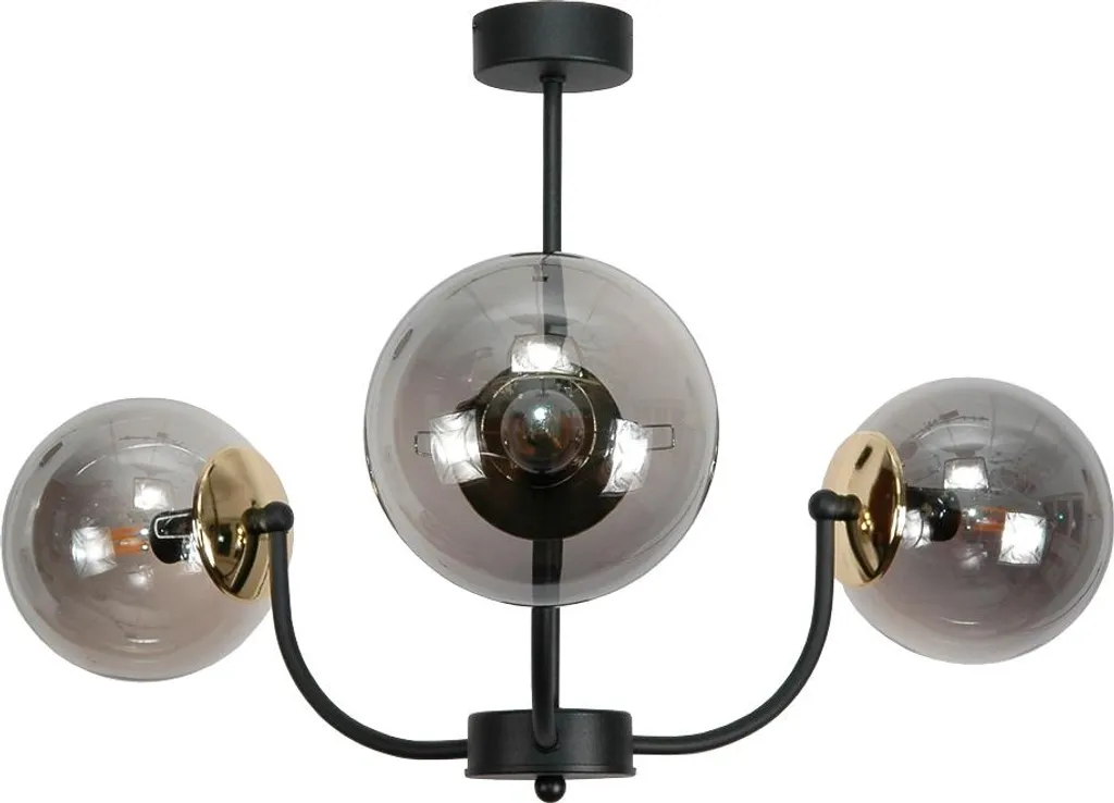 Suspension luminaire en verre noir pour salon et salle à manger
