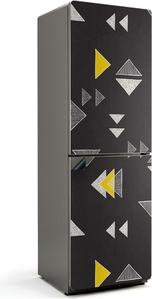 Abstrakte Dreiecke und Rauten – Magnetische Kühlschrank Abdeckung – Dekorfolie magnetisch Küche – Kühlschrank Magnet Deko – selbstkleben...