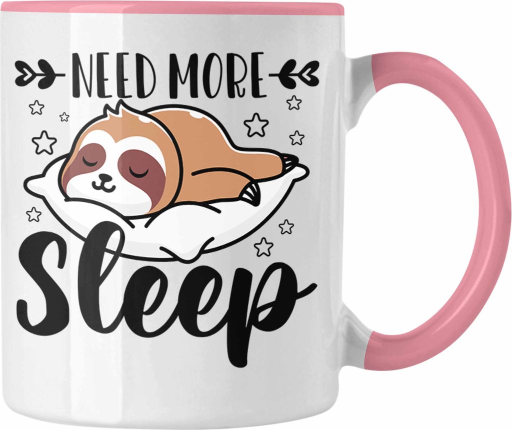 Trendation - Nap MIttagsschlaf Tasse Geschenk I Need More Sleep Lustige Geschenkidee Tochter Mädchen Freundin (Rosa)
