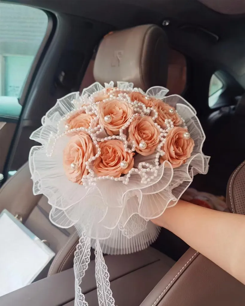 Ruban dentelle blanche 40m multi-tailles avec 2 fleurs DIY pour artisanat
