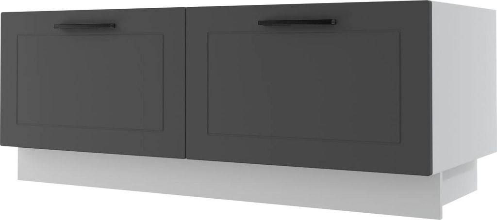 Küchenbank KVANTUM Vollauszug Soft-Close 120cm Korpus- & Frontfarbe wählbar (Q-D2A/120),graphit matt,weiß