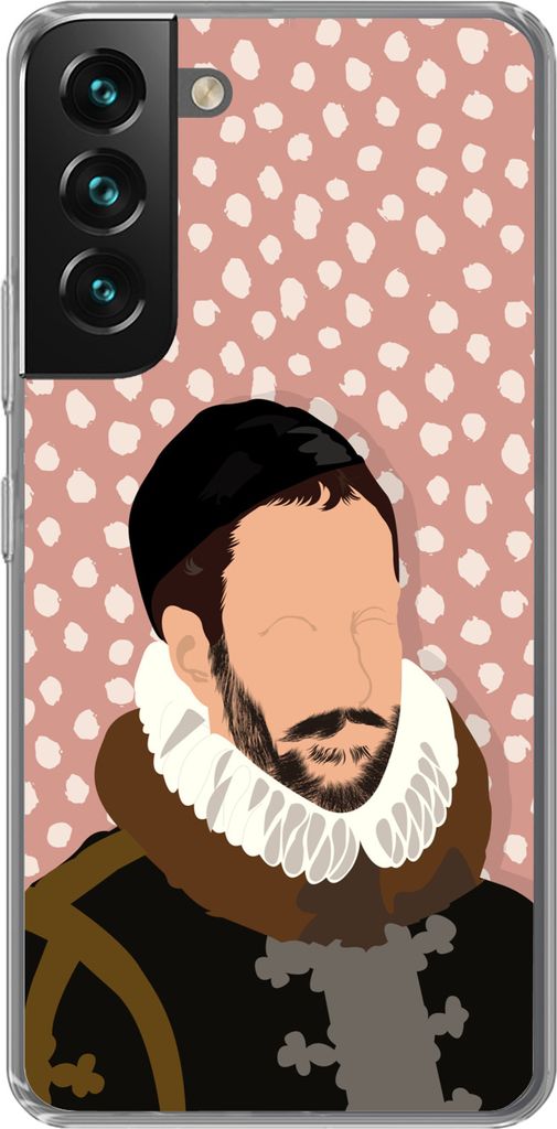 MuchoWow Handyhülle Schutzhülle Hülle für Telefoonhoesje Samsung Galaxy S22 Pastell - Wilhelm von Oranien - Tupfen - Alte Meister Silikon Sof...