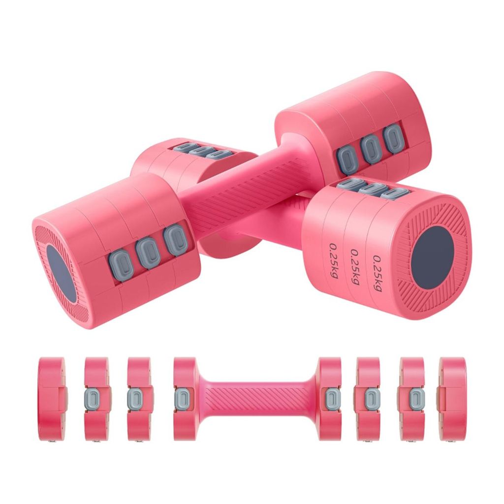 Hantel-Set Verstellbare Gewicht Hantel 2,5 bis 5kg Hanteln Set für Muskelaufbau & Ganzkörpertraining Rot