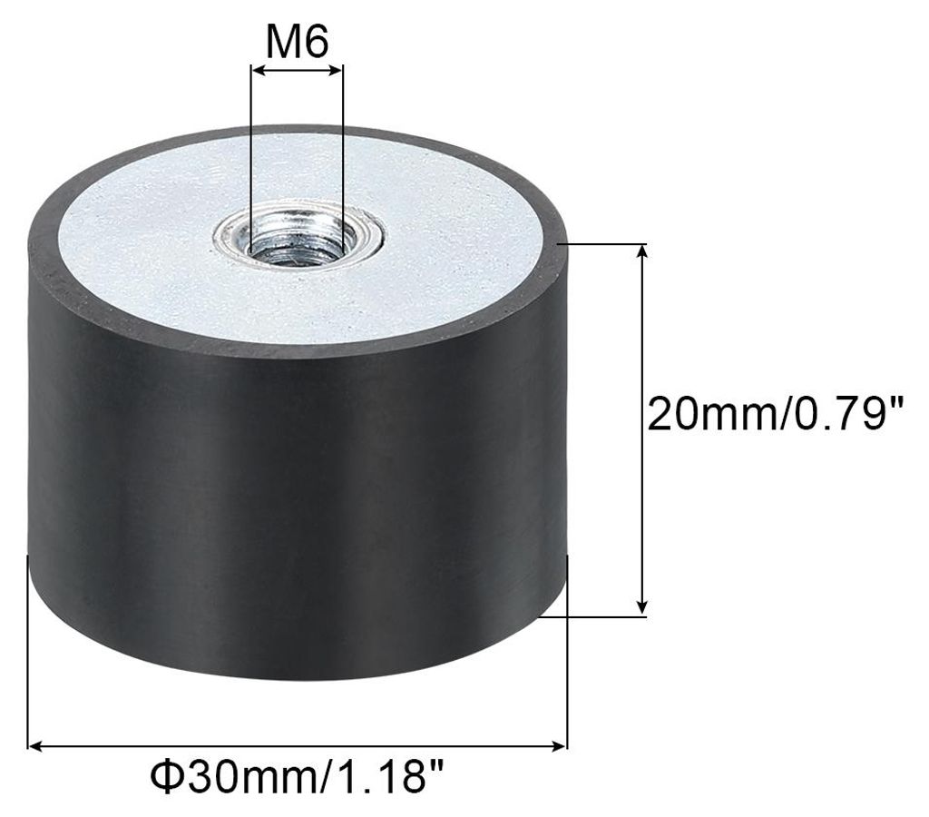30 x 20mm M6 Gummid?mpfer,Multi-Typ-Gummipuffer,Schwingungsd?mpfer fš¹r Motorraum und Luftkompressoren