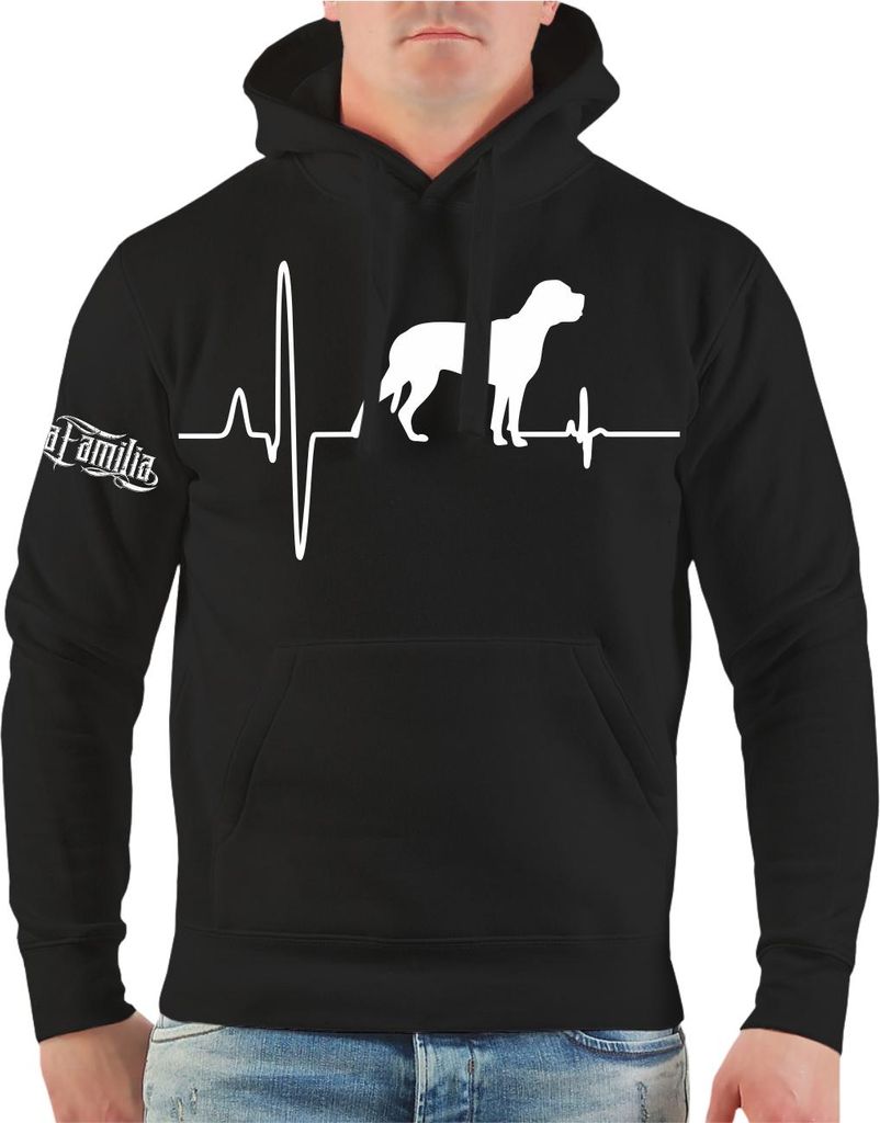 Herren Kapuzenpullover Cane Corso Herzschlag