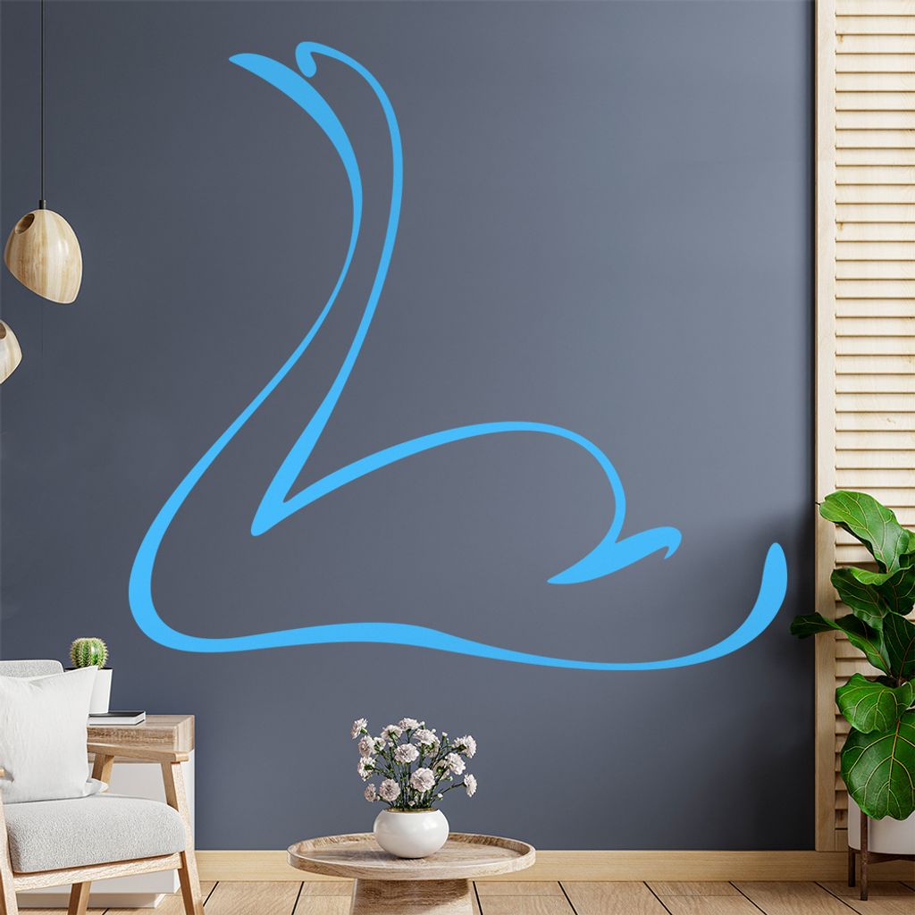 Schwan Linien Wandtattoo in 6 Größen - Wandaufkleber Wall Sticker - Dekoration, Küche, Wohnzimmer, Schlafzimmer, Badezimmer