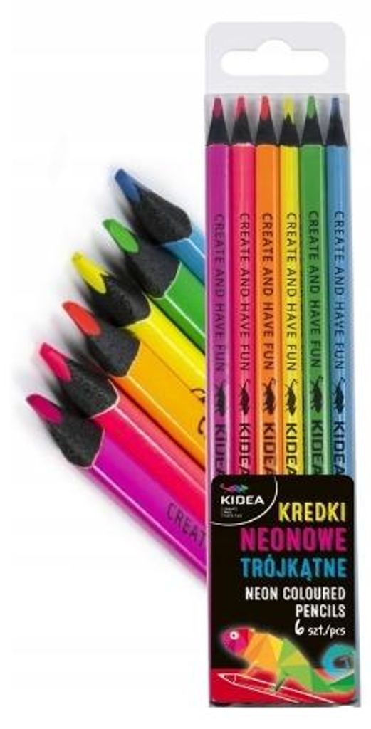 DERFORM Dreieckige Buntstifte Kida Kidea Neon 6 Derform Produktbild 