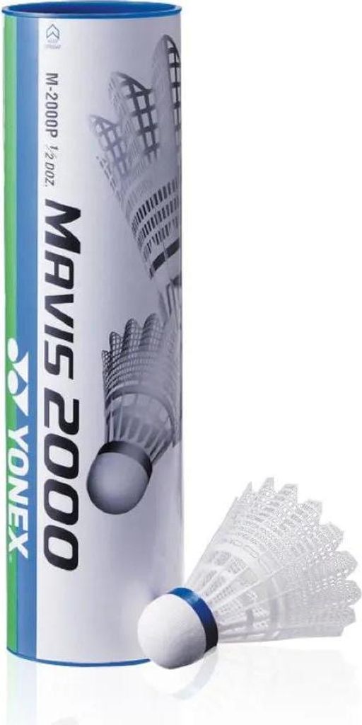Yonex Badminton Federbälle Mavis 2000 - 6er Tube - weiß - Nylon