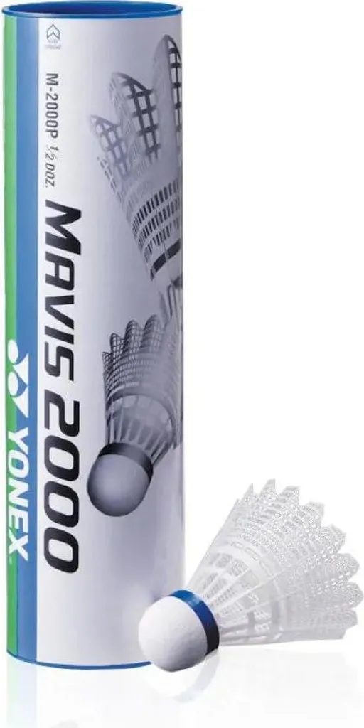Volants de Badminton Yonex Mavis 2000 Nylon Blanc Haute Qualité en Tube