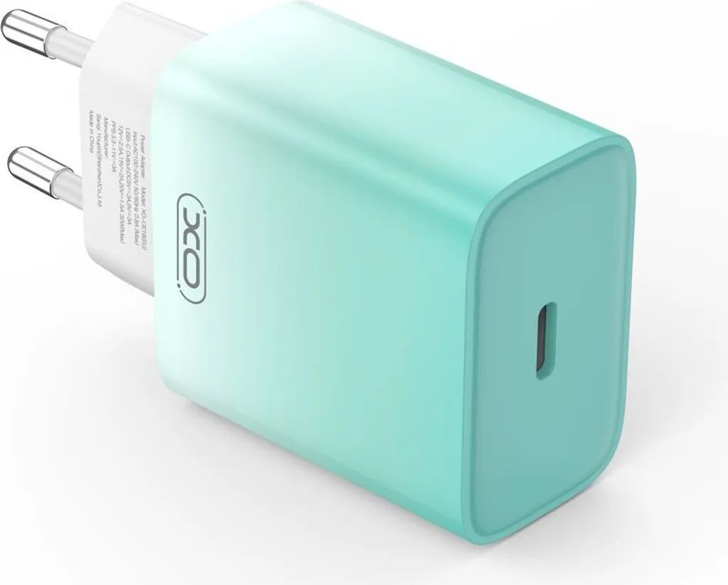 Caricabatterie XO Caricatore da parete CE18 PD 30W 1x USB-C blu-bianco