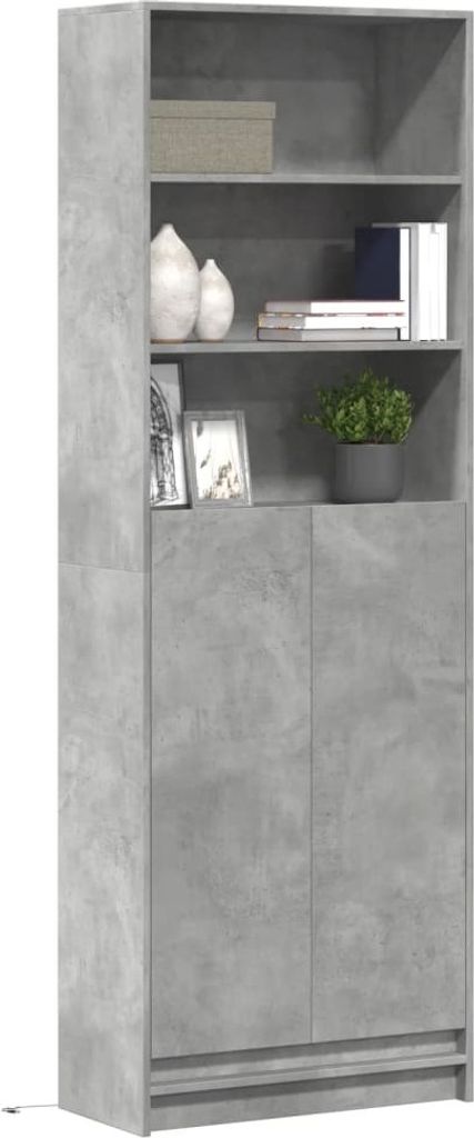 "2026 Aktion"Highboard - Schubladenkommode/Sideboard - elegantes Design - Flur, Wohnzimmer - mit LED-Beleuchtung Grau 69x32,5x200cm Holzwerkstoff N...